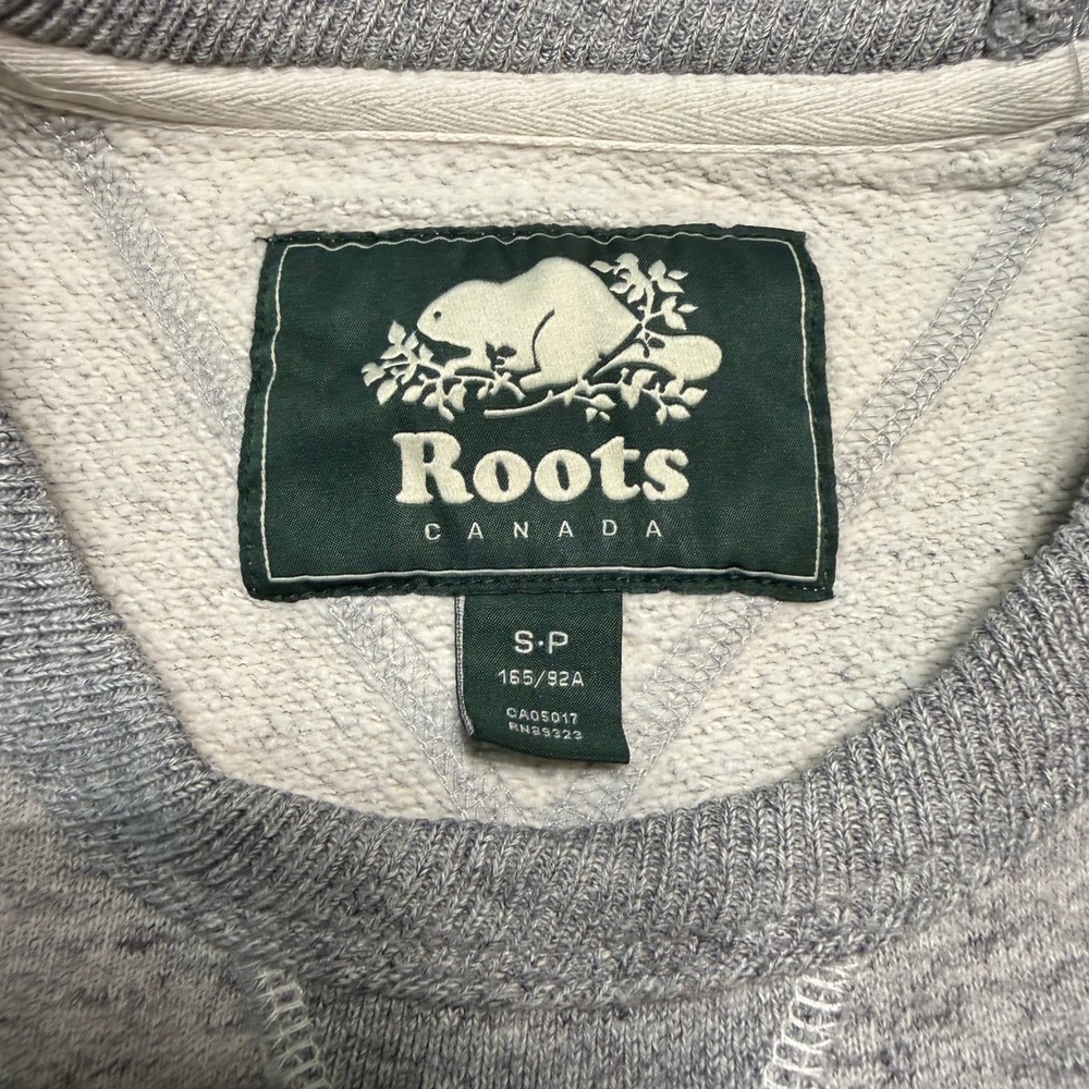 ROOTS‎ CANADA Salt and Pepper Crewneck Sweatshirt Grey Heather Small Pullover